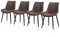 TUKAILAI Esszimmerstühle 4er Set aus Kunstleder, Küchenstühle mit Rückenlehne,Metallbeine, Ergonomische Sessel, Moderne Stühle für Küche,Esszimmer,Wohnzimmer,Empfangsraum, Dunkelbraun