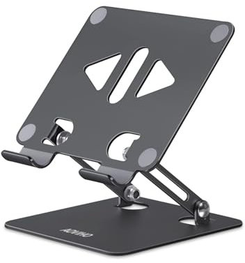 Aoviho Tablet-Ständer für Schreibtisch, verstellbare Desktop-Tablet-Halterung, faltbare Aluminium-Tablet-Halterung für iPad Pro 12,9, iPad Air Mini, Samsung Galaxy Tabs Z Fold Kindle Fire (10,2–33 cm)