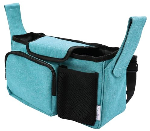 Babyruf Kinderwagen Organizer BO 200 | Babytasche | Kinderwagen Zubehör | Praktische Innenaufteilung | Wickeltasche | Isolierte Flaschenhalter | Verstellbares Schulterband | 31,5x10,5x18cm