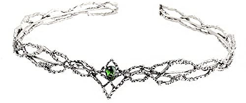 Krone Kristalle Tiaras Haarband Brautkronen Prinzessin König Stirnband Für Geburtstag Hochzeit Halloween Kostüm Party (Silber Grün)