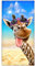 Zomer Strandtuch groß 90x180 cm Schnelltrocknendes Mikrofaser Bedrucktes mit Lustig Giraffe & Strand Motiv