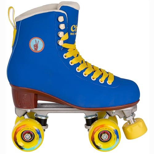 Powerslide Deluxe NO WAR Roller Skates, Blue and Yellow (Size: 40)