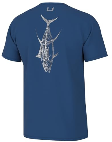 HUK Mens Fishing Graphic Tee, Performance Short Sleeve, Quick-Dry, Tuna Sketch - Set Sail, X-Large