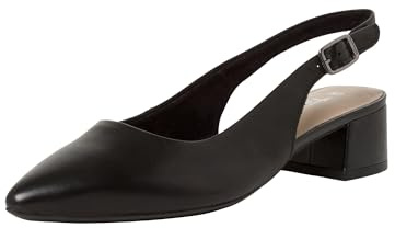 Tamaris Damen Sling Pump mit Blockabsatz Leder, schwarz, 42 EU