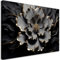 Feeby Impression sur toile Motif floral Fleurs 3D 45x30 cm 1 pièce Tableaux Tableau Déco Mural Image Photo Murale Artistique Photographie Design Salon Bureau Couloir Hôtel Spa Nature Botanique or