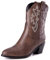 Donne Western Stivali da cowboy with Embroidered Moda Retrò Classico Basic Mid Calf Wide Calf Stivali Cowgirl per donne Ragazze Le signore Dark Marrone Numero 32