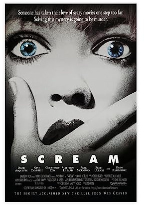 EMIGOS Scream Filmposter auf Leinwand, Wandkunst, Dekor, Bild, Gemälde für Wohnzimmer, Schlafzimmer, Dekoration, ungerahmt, 30 x 45 cm