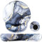 HAOCOO Mouse Pad Wrist Support Set, Ergonomic Mouse Pad with Non-Slip Base for Computer Home Office Decor, Easy Typing & Pain Relief Mouse Mat with Wrist Support, Marble Blue Dark