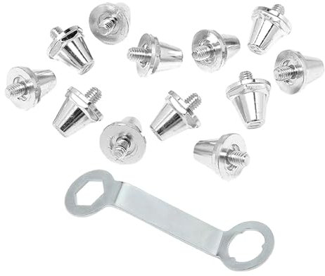 12x Football Boot Studs Soccer Studs Portable Screw in M5 Firm Ground Non Slip Rugby Studs Replacement Spikes for Competition, 11mm 13mm