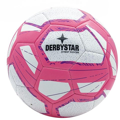 Derbystar Street Soccer Fußball in Größe 5 - Der Neue Freizeit Fußball in weiß-pink
