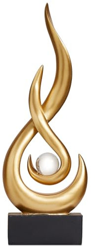 XYQXYQ Moderne abstrakte Kunst-Tischdekoration, Kunstharz, Goldstatue, moderne Ornamente für Wohnzimmer, tolle Geschenkidee, Heimdekoration, 12,7 x 6,3 x 26,7 cm, Sammlerstücke für Zuhause