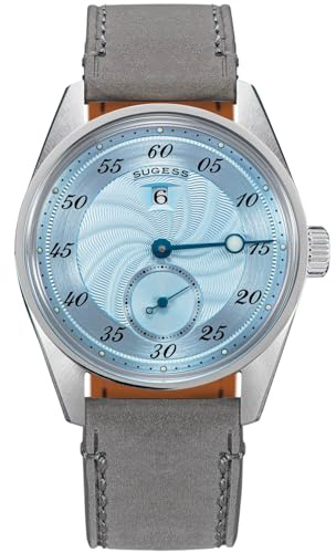 Sugess Art Master S451-1.E.G Mechanische Vintage-Armbanduhr mit Möwen-Uhrwerk ST1721, 38 mm, Jump Hour One Pointer, Silber, Hybrid