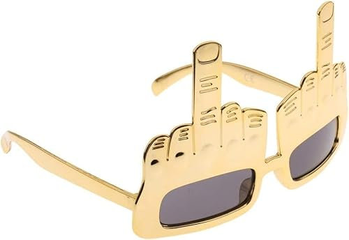 1Pc Goldene knifflige Mittelfinger-Sonnenbrille, kreative Mittelfinger-Handform,Finger,albern, lustige PartySonnenbrille,Party-Sonnenbrille, Glamour-Sonnenbrille und Brillen,Masken and Zubehör,Brillen