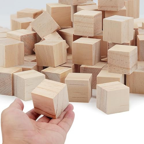 25 Stück Holzwürfel 40mm Würfel Holz Blanko Holzklötzchen Natur Holzklötze Holzblock Holz zum Basteln Quadrat Holzklotz Bastelholz Klötzchen für DIY Malen Handwerk Dekoration Zahlen Puzzle Bausteine
