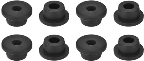 sourcing map 8Pcs Rubber Grommets 3/4(19mm) Drill Hole, 3/8(10mm) ID Hole Top Hat Grommet Black Silicone Rubber Hole Plug Gasket for Wiring, Automotive