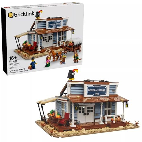 LEGO 910031 Wild West General Store Kit de construcción - 1,906 piezas - Escena detallada de la ciudad minera del siglo XIX con 5 minifiguras, 2 caballos y accesorios auténticos