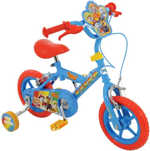Paw Patrol 12 Inch Bike Toys for Boys and Girls - Officially Licensed Kids Bike with Stabilisers - Kids Cycle with Adjustable Handlebars and Seat - Balance Bike 3+ Year Old - Kids Bicycle