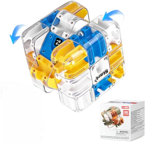 ZauberwüRfel,3D Puzzle Labyrinth Kugellabyrinth Labyrinth Spiel Puzzle WüRfel Puzzle Game zum Stressabbau EntwicklungsföRderung Sensorisches Spielzeug Geschenk Zuhause Familie (Blau)