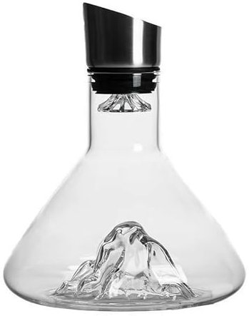 Iceberg Décanteur à vin transparent pour la maison, carafe à décanter à vin rouge soufflé à la main avec distributeur intégré