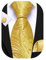 Barry.Wang Men's Paisley Tie Gold Silk Necktie Pocket Square Cufflinks Set Wedding Party