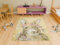 AKCILA Lima Gelb Hase, Blumen 160x230 cm Kinderzimmer Teppich, Babyzimmer Tepich, Kurzflorteppich Schlafzimmer,Teppiche Gegend, Dekorativ Kids Carpet, Kinderteppich, Spielteppich, Teppich Mädchen