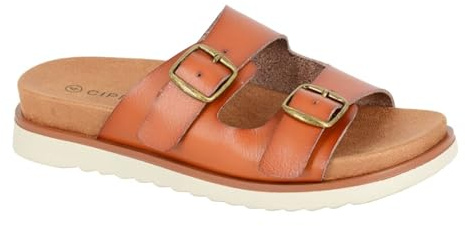 Cipriata L651 TIBERIA Womens Twin Buckle Strap Mule Sandal