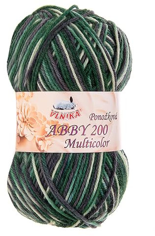 100g Strickgarn Abby 200 multicolor Sockengarn Socken-Wolle Strumpfgarn Farbwahl, Farbe:Grüntöne