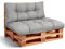 PFM HOME Palettenkissen Outdoor-Kissen für Palettensofa Palettenmöbel Europaletten - Gartenkissen - 1 x Rückenkissen 120 x 40 cm + 1 x Sitzkissen 120 x 80 cm - Hellgrau