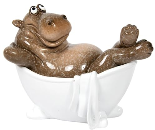 Lesser & Pavey Novelty s Hippo Bathtime Decor Figurine | Fun Bath Theme, Charming Hippo Design, Playful Decorative Accent, Shelf Display , Ideal for Home and Office Decor