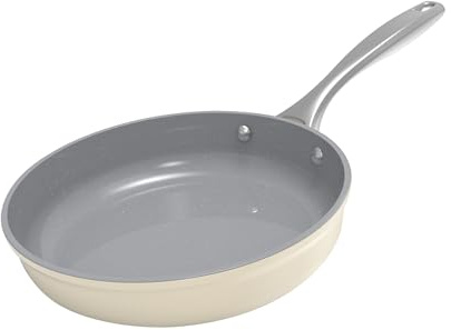 Koch Kode Padella Antiaderente 20cm, Padelle Induzione Ceramica, Fondo in Alluminio Per un Riscaldamento Uniforme, Lavabile in Lavastoviglie, Non Tossiche Senza PFOA e PTFE, Bianco Latte