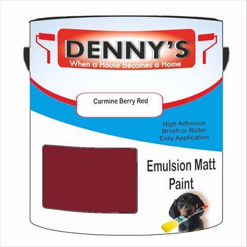 Premium Interior Wall & Ceiling Emulsion Paint – Carmine Berry Red – Rich Matt Finish, Durable & Washable, Low Odour, Ideal for Living Rooms, Bedrooms & Hallways (250ML Tin)