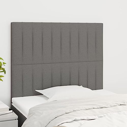 Frdhee Wandkissen Kinderzimmer Rückwand Bett,Kopfteil Dunkelgrau 100 x 5 x 118/128 cm Stoff,Stabiles,Robust & Leichte Montage
