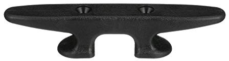 Seachoice Plastic Open Base 8 In. Boat Dock and Anchor Line Cleat, Black Finish
