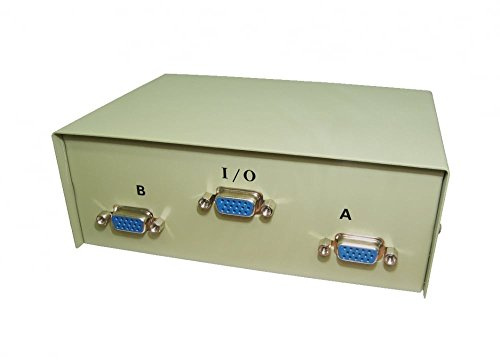 Aquarius 2 Port/Way VGA Manual Mechanical Switch Box with Push Button Actuator