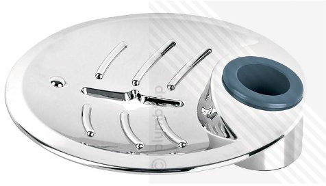 Large Round Soap Dish in Chrome - Fits Round 25mm Shower Riser Rails - Made from Strong ABS - Perfect Way to Upscale Your Shower! from ECOSPA