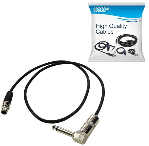 HQRP 4-Pin Mini Connector TA4F to Right-Angle 1/4-Inch Connector Instrument Cable Replacement for Shure WA304 fits AXT100 T1G UT1 SC1 BLX1 PG1 PGX1 GLXD1 QLXD1 SLX1 FP1 ULX1 ULXD1 UR1 Trasmitter