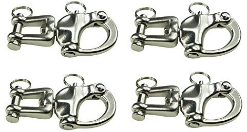 KAMERO 4X Edelstahl V4A, Patenthaken Sicherheits Patentverschluss für Marathon Kutsche, 12,5 cm