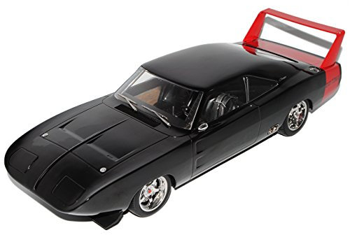 Greenlight Dodge Charger Daytona Schwarz 1969 1/18 Modell Auto mit individiuellem Wunschkennzeichen