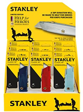 Stanley Tools STA910099 99E Help for Heroes Knife (Merchandiser of 12)