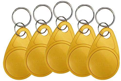 5x RFID 125KHz Chipschlüsselanhänger türöffner (gelb)