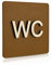 WC Schild Schwarz Holz Toilettenschild Toilette Türschild Damen Herren Piktogramm (14x14cm) (Nussbaum Dunkel)