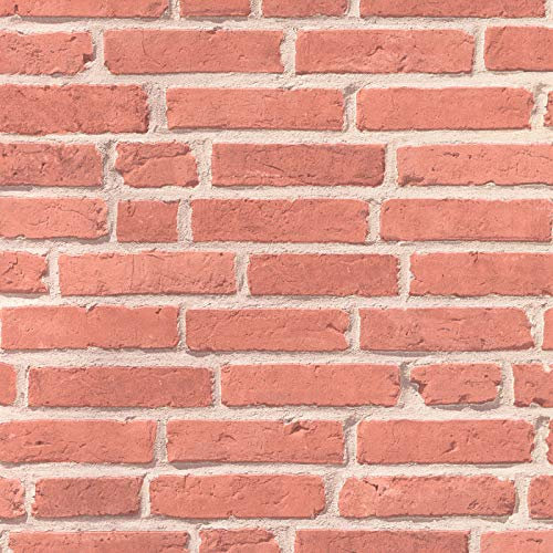 Backstein Tapete in Rot Braun | Klinker Tapete mit 3D Effekt im Industrial Style | Vliestapete im Ziegelstein Look für Küche und Flur