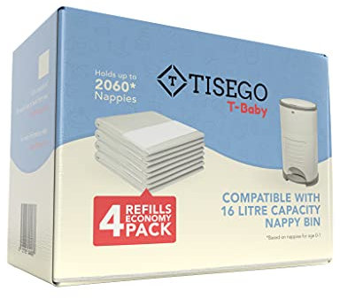 Windel-Nachfüllpackung kompatibel mit Korbell 16l Bin & Litter Champ | Sparpaket mit 4 Nachfüllpackungen | Einweg-Windeleimer-Einlagen