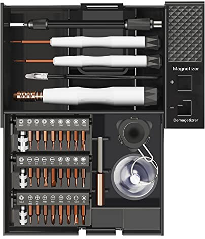 Airaj Präzisions-Schraubendreher-Set, 41-in-1 Computer-Reparaturset, mit 28 magnetischen Bits und 13 Reparaturwerkzeuge, kleiner Schlagschrauber-Set mit Tasche, PS4, Xbox Controller Reparatur