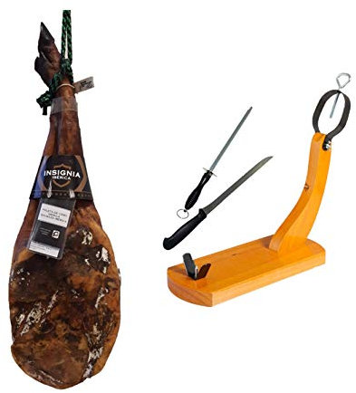5 Kg Jambon Iberique PATA NEGRA (Épaule) -+ porte-jambon + affûteur + couteau, (109 €) Jambon Ibérique Espagnol - Jamon Iberico, Paleta Iberica de Cebo