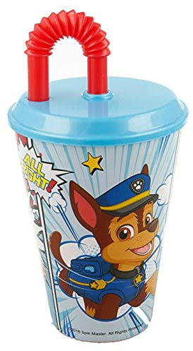 Gold1 Kids Character Sports Tumbler 430ML Drinking Re-usable Plastic Cup with Straw (paw Patrol)