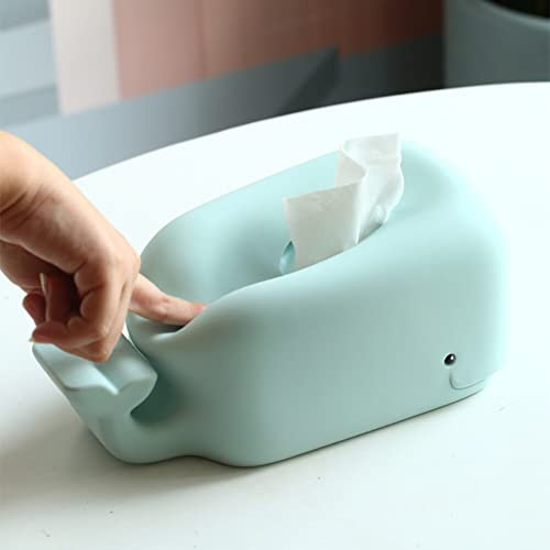 Tissue Box Holder, Walform Silikon Taschentuchbox mit Handyhalter Haushalt Tissue Box Rechteckige Kosmetiktücherbox Anti Fall Taschentuchspender für Zuhause Badezimmer Büro-26cmx13.4cmx11.3cm