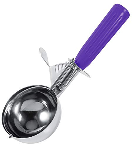 Juego de Cucharas para Galletas, Juego de Cucharas para Helado, Plato de Varios Tamaños Y Colores, Cuchara para Cupcakes de Acero Inoxidable, Cuchara para Helado de Metal Apta para(4.2CM-Púrpura)