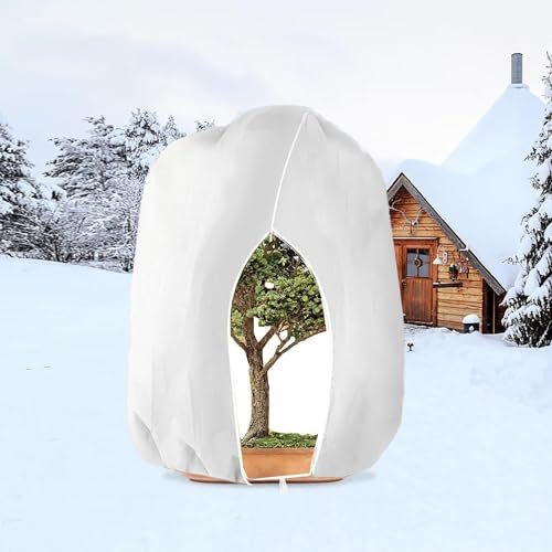WEALSFUN Winterschutz für Pflanzen, 280x300cm Winterschutz Kübelpflanzensack Schutzhülle für Pflanzen als Baum Palmen Balkonpflanzen haube Zelt Atmungsaktiv - Reißfest,Weiß