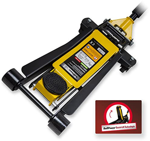 BullPower BP6495 Hydraulischer tiefer Racing Rangierwagenheber 2,5T Quicklift 2500kg 75-500mm, Wagenheber für Racing Sportwagen, Rennsport